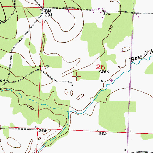 Topographic Map of Township of Johnson, AR