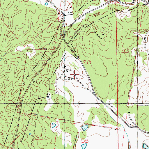 Topographic Map of China Grove Cemetery, MS