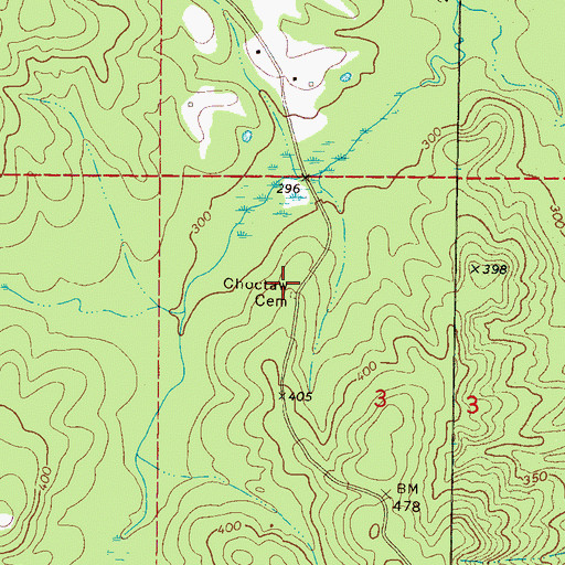 Topographic Map of Choctaw Cemetery, MS