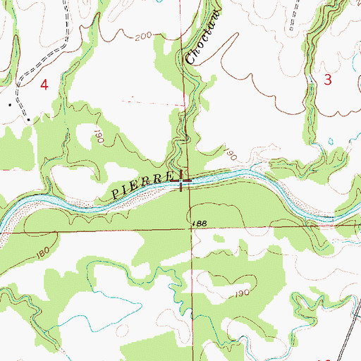 Topographic Map of Choctaw Creek, MS