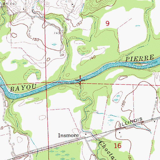 Topographic Map of Choctaw Creek, MS