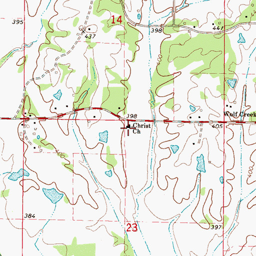 Topographic Map of Christ Church, MS