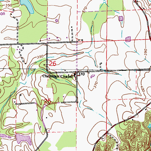 Topographic Map of Christian Chapel Church of Christ, MS
