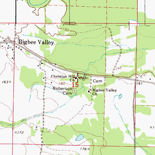 Topographic Map of Christian Hill Church, MS