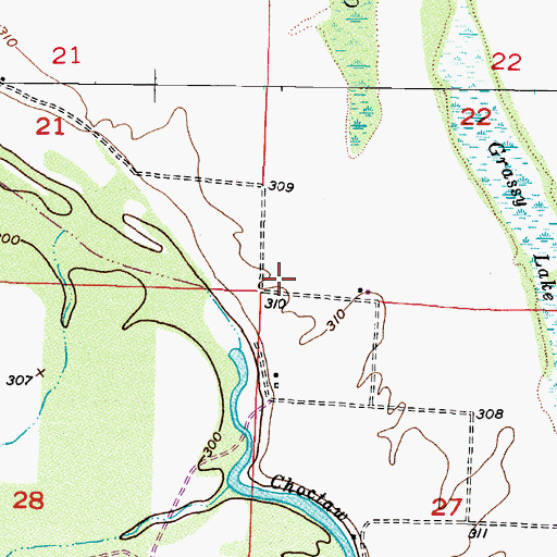 Topographic Map of Township of Richland, AR