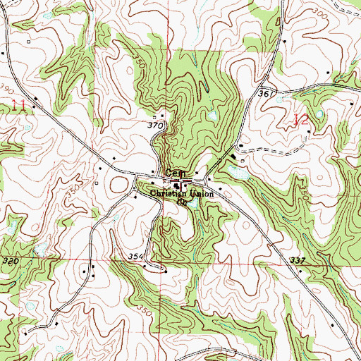 Topographic Map of Christian Union Church, MS