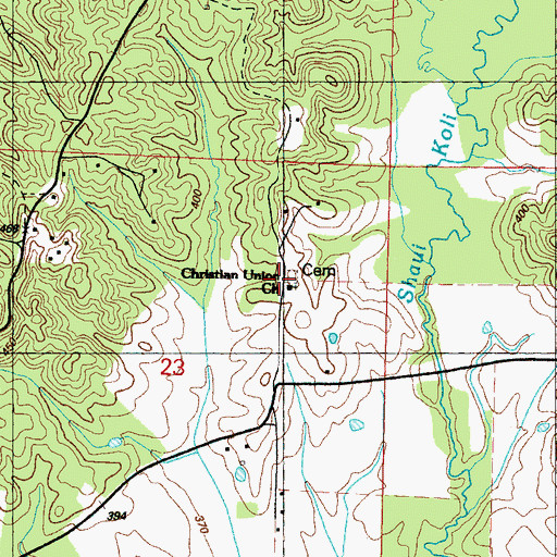 Topographic Map of Christian Union Church, MS