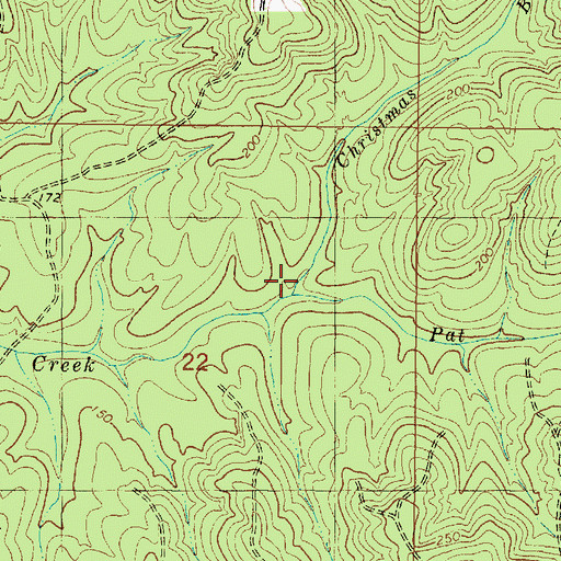 Topographic Map of Christmas Branch, MS