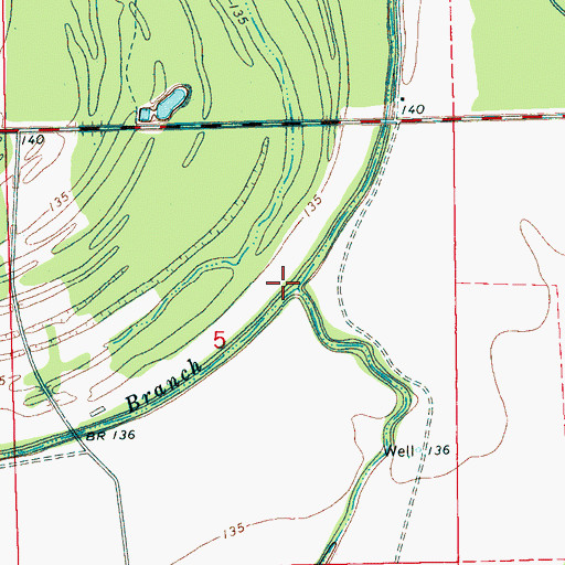 Topographic Map of Christmas Lake Branch, MS