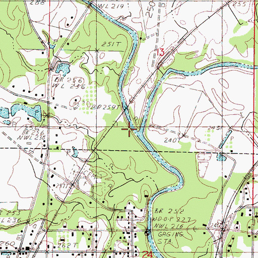 Topographic Map of Chunky River, MS