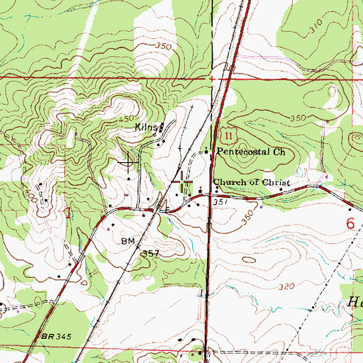 Topographic Map of Church of Christ, MS