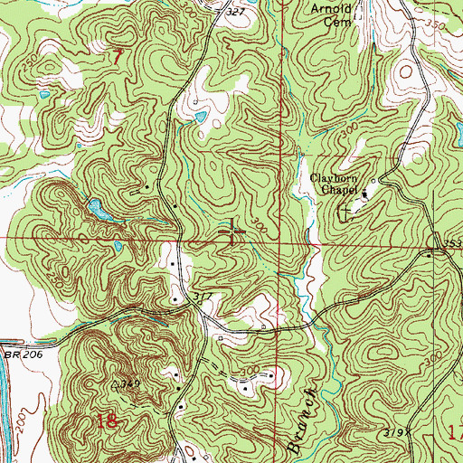 Topographic Map of Clark County, AR