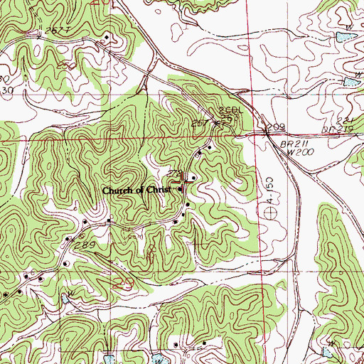 Topographic Map of Church of Christ, MS
