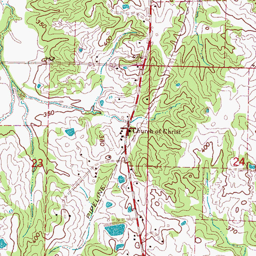 Topographic Map of Church of Christ, MS