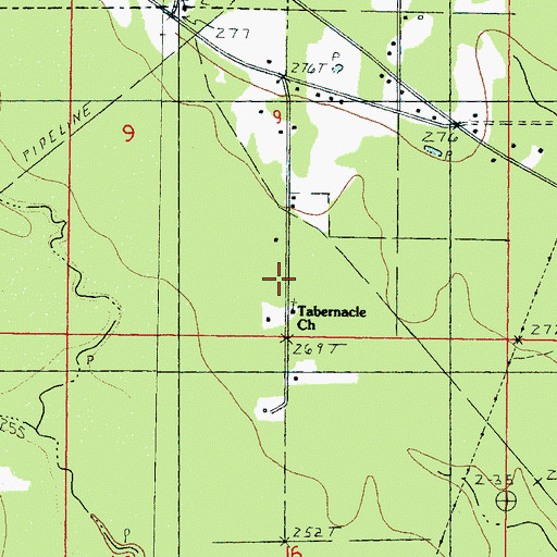 Topographic Map of Tabernacle Church, MS