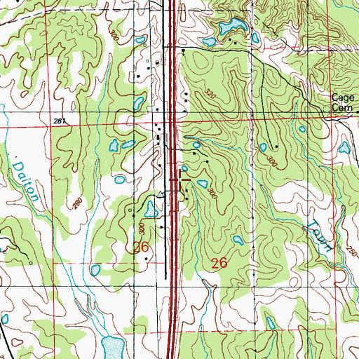 Topographic Map of Church of God, MS