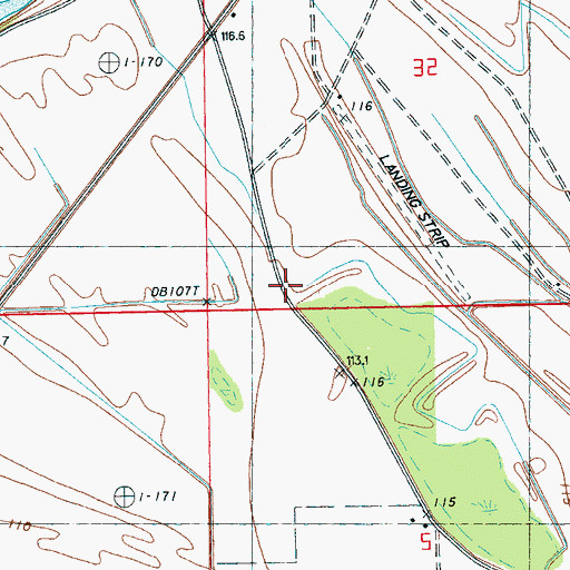 Topographic Map of Church of God, MS