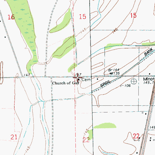 Topographic Map of Church of God, MS