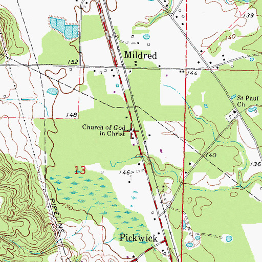 Topographic Map of Church of God in Christ, MS