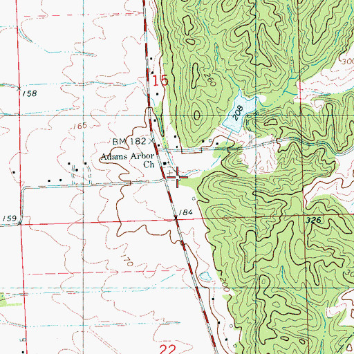 Topographic Map of Church of God Cemetery, MS