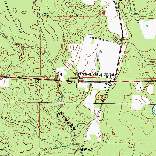 Topographic Map of Church of Jesus Christ, MS