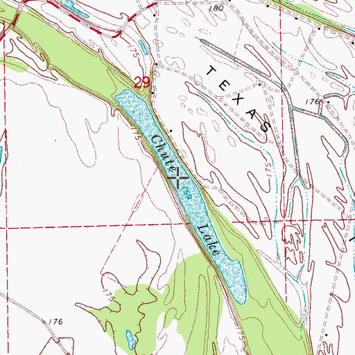 Topographic Map of Chute Lake, MS