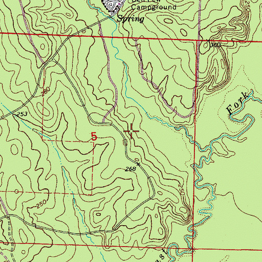 Topographic Map of Dallas County, AR