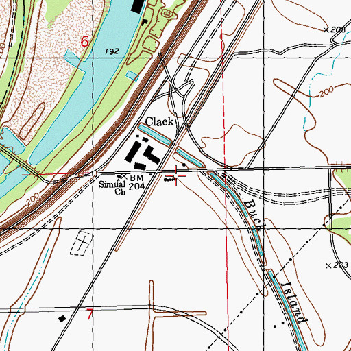 Topographic Map of Clack, MS