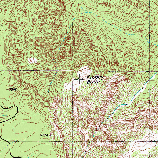 Topographic Map of Kibbey Butte, AZ