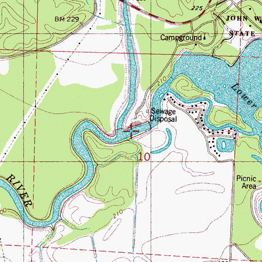 Topographic Map of Clarendon Creek, MS