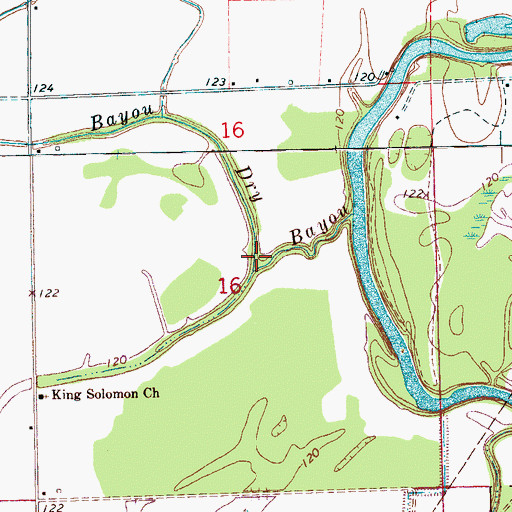 Topographic Map of Clark Bayou, MS