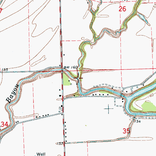 Topographic Map of Clark Bayou, MS