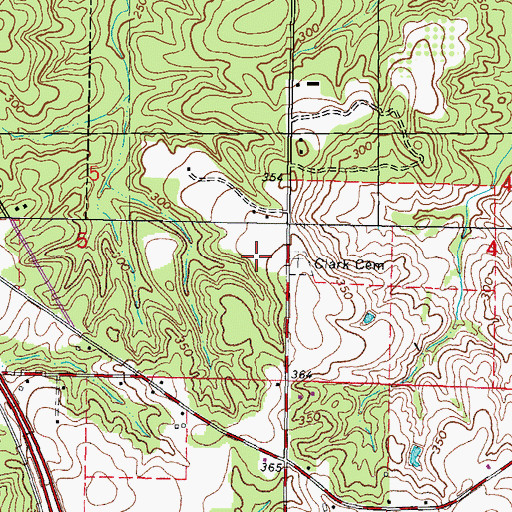 Topographic Map of Clark Cemetery, MS