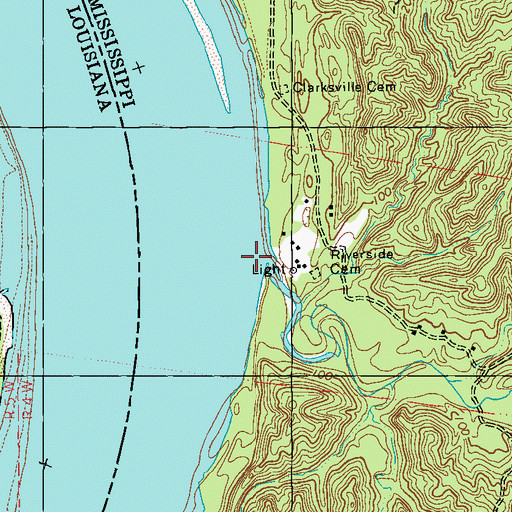 Topographic Map of Clark Creek, MS