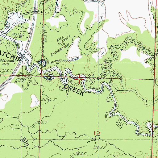 Topographic Map of Clark Creek, MS