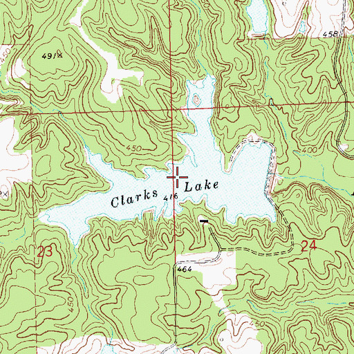 Topographic Map of Clarks Lake, MS