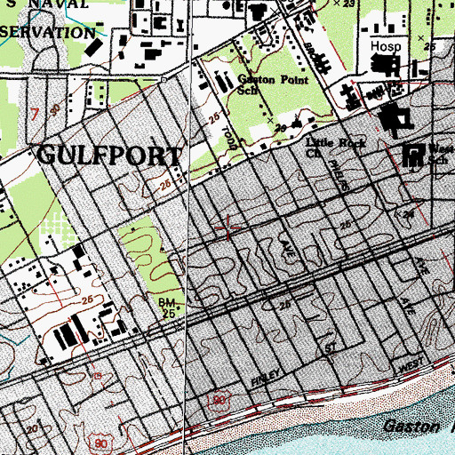 Topographic Map of Claude Ladner Claim, MS