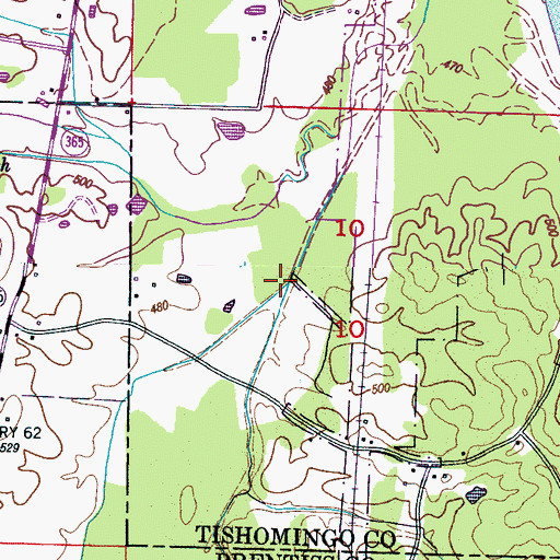 Topographic Map of Clausel Creek, MS
