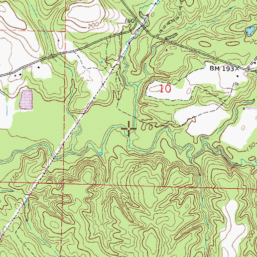 Topographic Map of Clay Hill Creek, MS