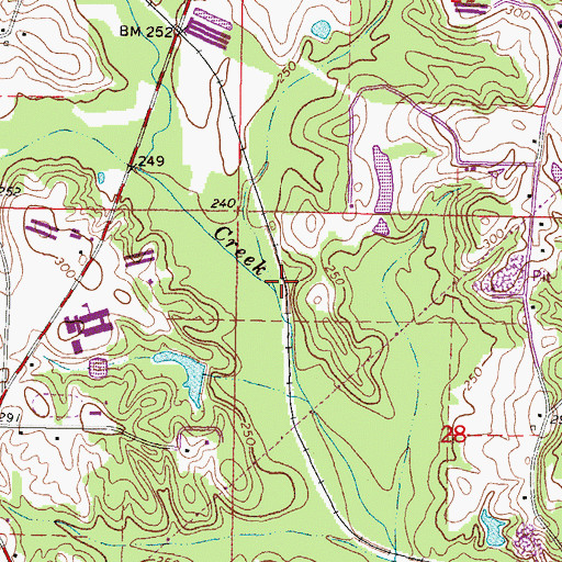 Topographic Map of Clear Branch, MS