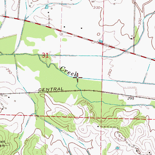 Topographic Map of Clear Branch, MS