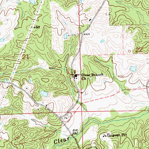 Topographic Map of Clear Branch Church, MS