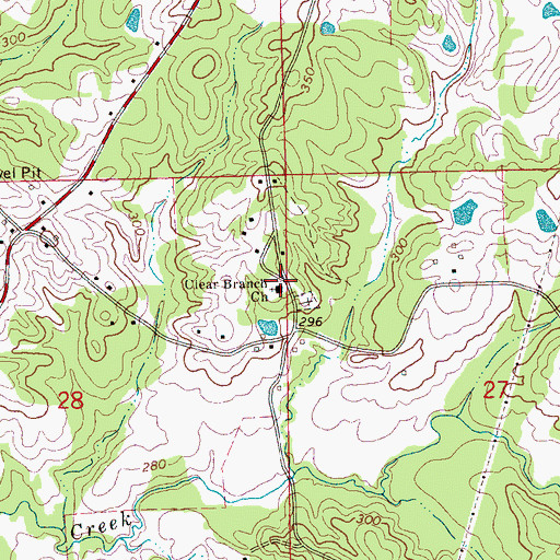 Topographic Map of Clear Branch Church, MS