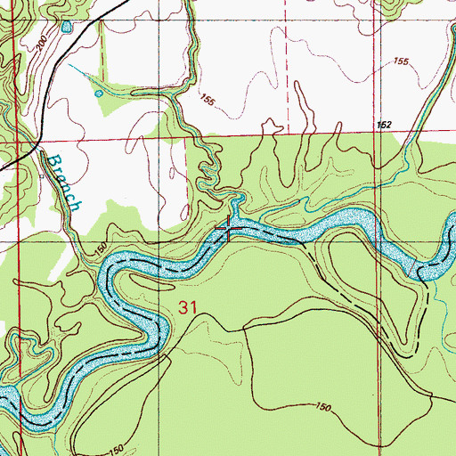 Topographic Map of Clear Creek, MS