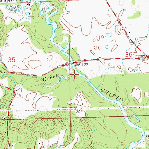 Topographic Map of Clear Creek, MS
