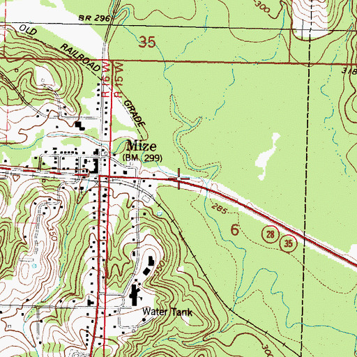 Topographic Map of Clear Creek, MS