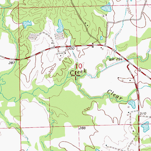 Topographic Map of Clear Creek, MS