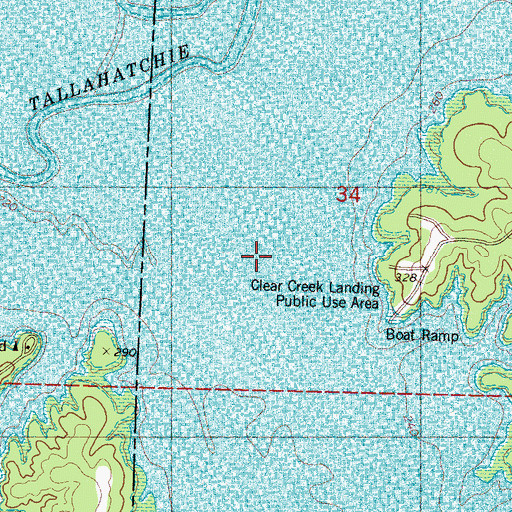 Topographic Map of Clear Creek, MS