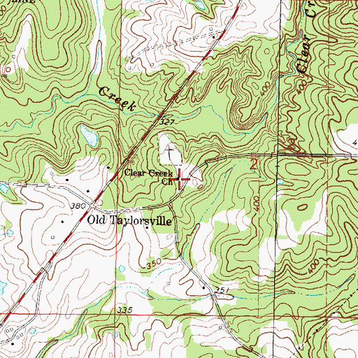 Topographic Map of Clear Creek Baptist Church, MS