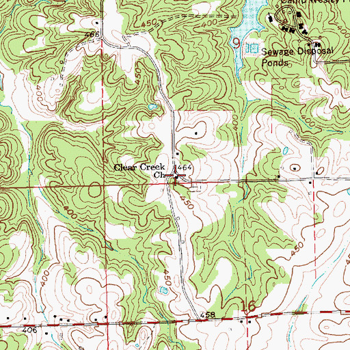 Topographic Map of Clear Creek Church, MS